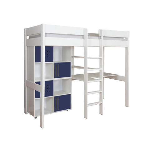 Stompa Duo Highsleeper And Two Cube Units Each With A Pair Of Blue Doors